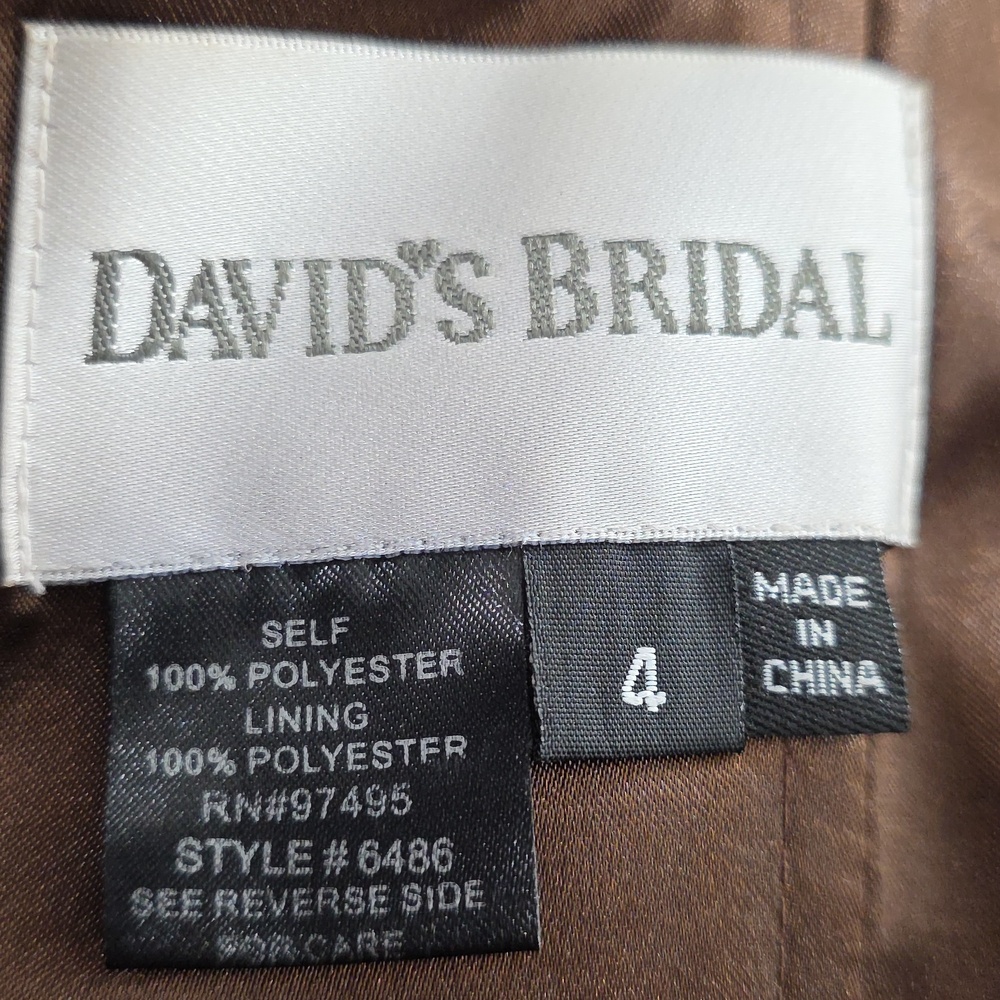David's Bridal Pink and Purple‎ Animal-Print Maxi Dress Size 4 Small Beaded Prom - Picture 13 of 16